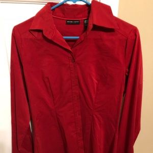 New York and company red button down shirt
